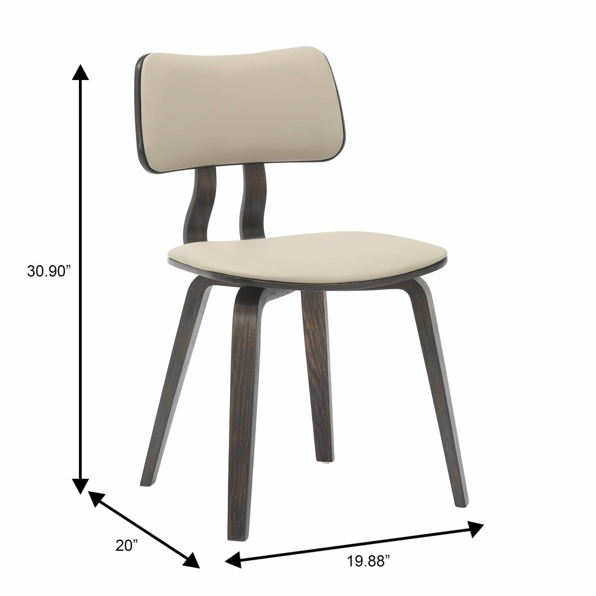 Fynix 5 - Piece Dining Set with Round Wooden Table in Natural Wood and 4 Leather Dining Chairs