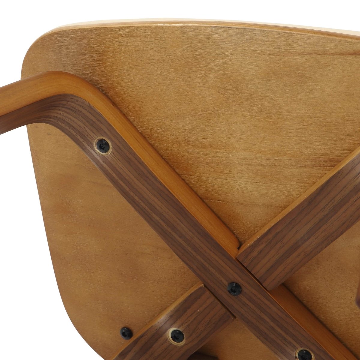 Fynix 5 - Piece Dining Set with Round Wooden Table in Natural Wood and 4 Leather Dining Chairs