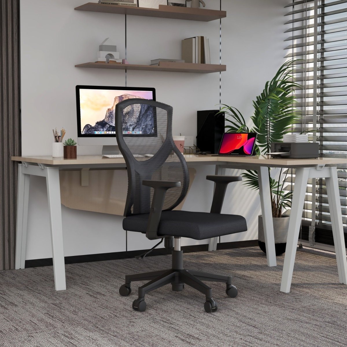 Glen Cotton Mid - Back Adjustable Office Conference Chair