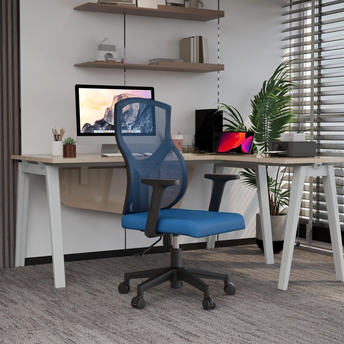 Glen Cotton Mid - Back Adjustable Office Conference Chair