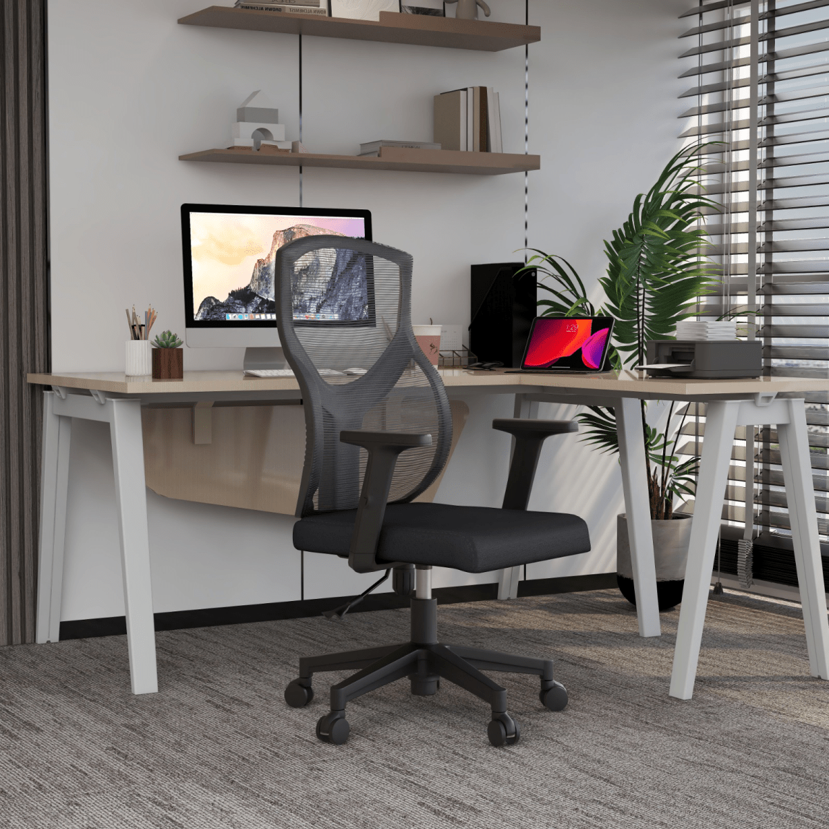 Glen Cotton Mid - Back Adjustable Office Conference Chair