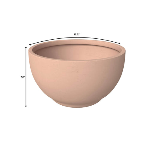 Grove Modern Fiberstone Round Planter Weather Resistant Design Plant Pot