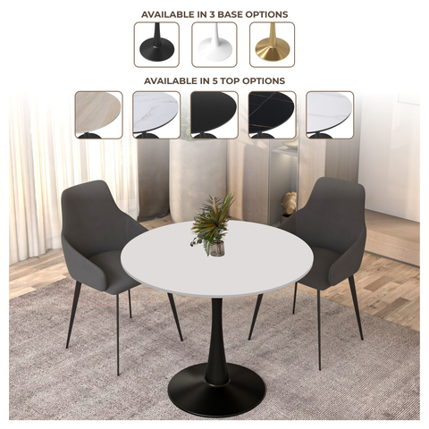 Bristol Round Dining Table Collection in Black Steel