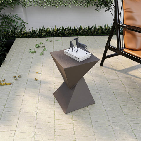 Glint Side Table in Fiberstone Square Accent Table