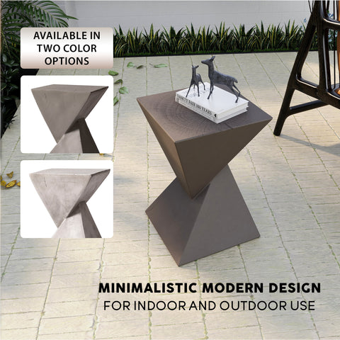 Glint Side Table in Fiberstone Square Accent Table