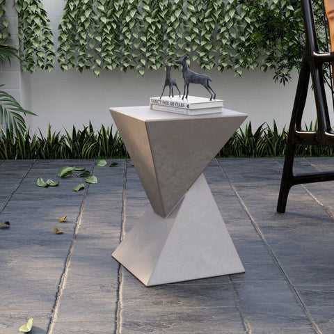 Glint Side Table in Fiberstone Square Accent Table