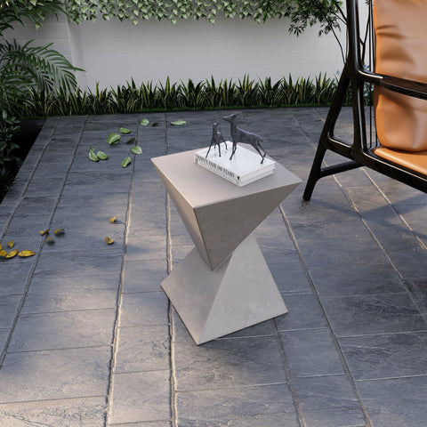 Glint Side Table in Fiberstone Square Accent Table