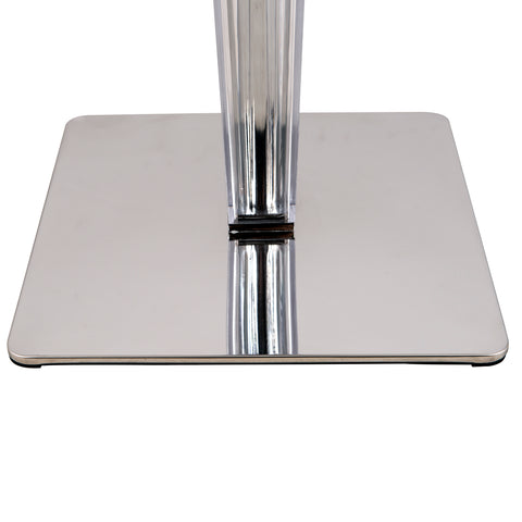 Glen Square Dining Table with a Square MDF Tabletop in Acrylic and Chrome Metal Base