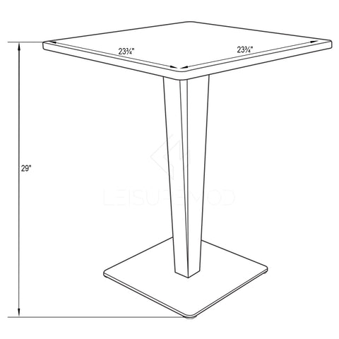 Glen Square Dining Table with a Square MDF Tabletop in Acrylic and Chrome Metal Base