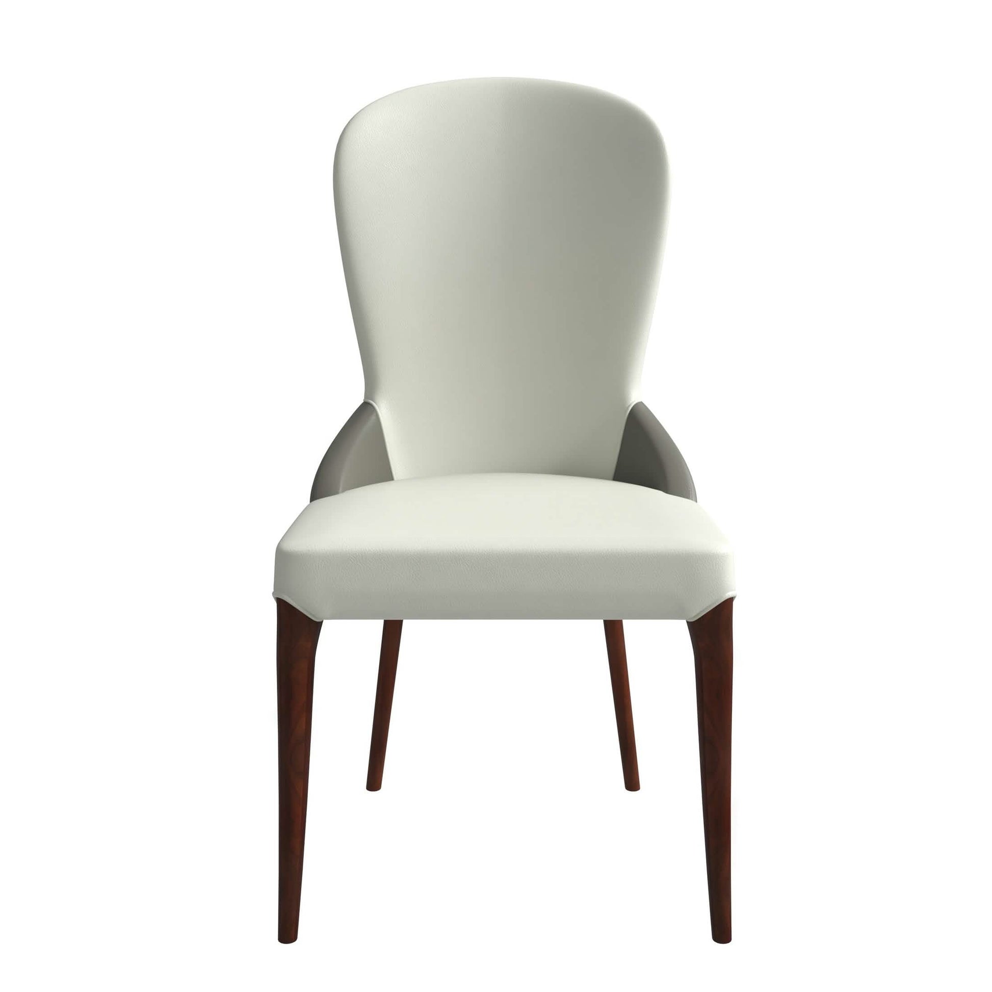 Havana Leather Dining Chair with a Two - Tone Color Design and Rubberwood Legs