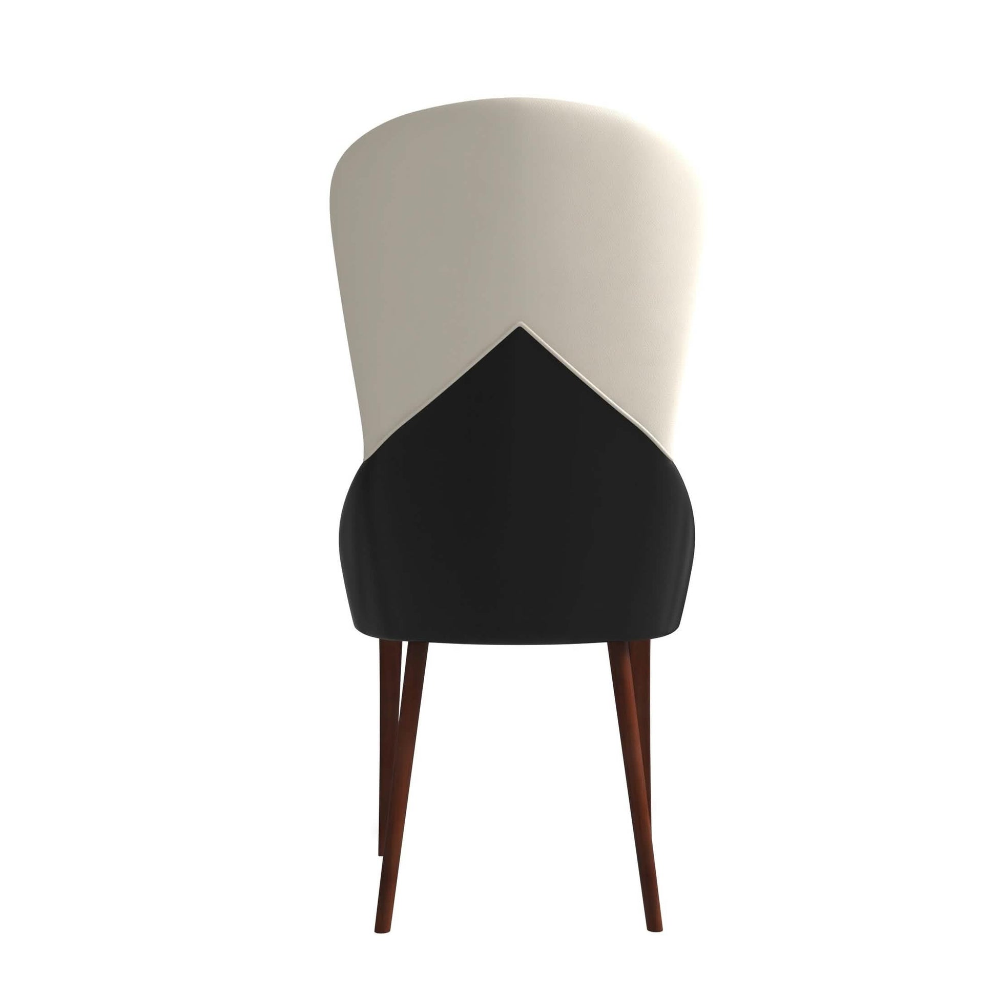 Havana Leather Dining Chair with a Two - Tone Color Design and Rubberwood Legs