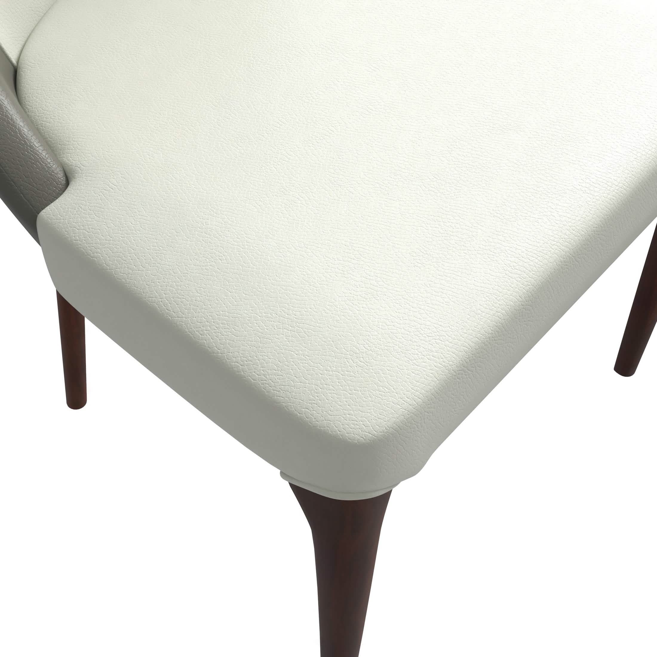 Havana Leather Dining Chair with a Two - Tone Color Design and Rubberwood Legs