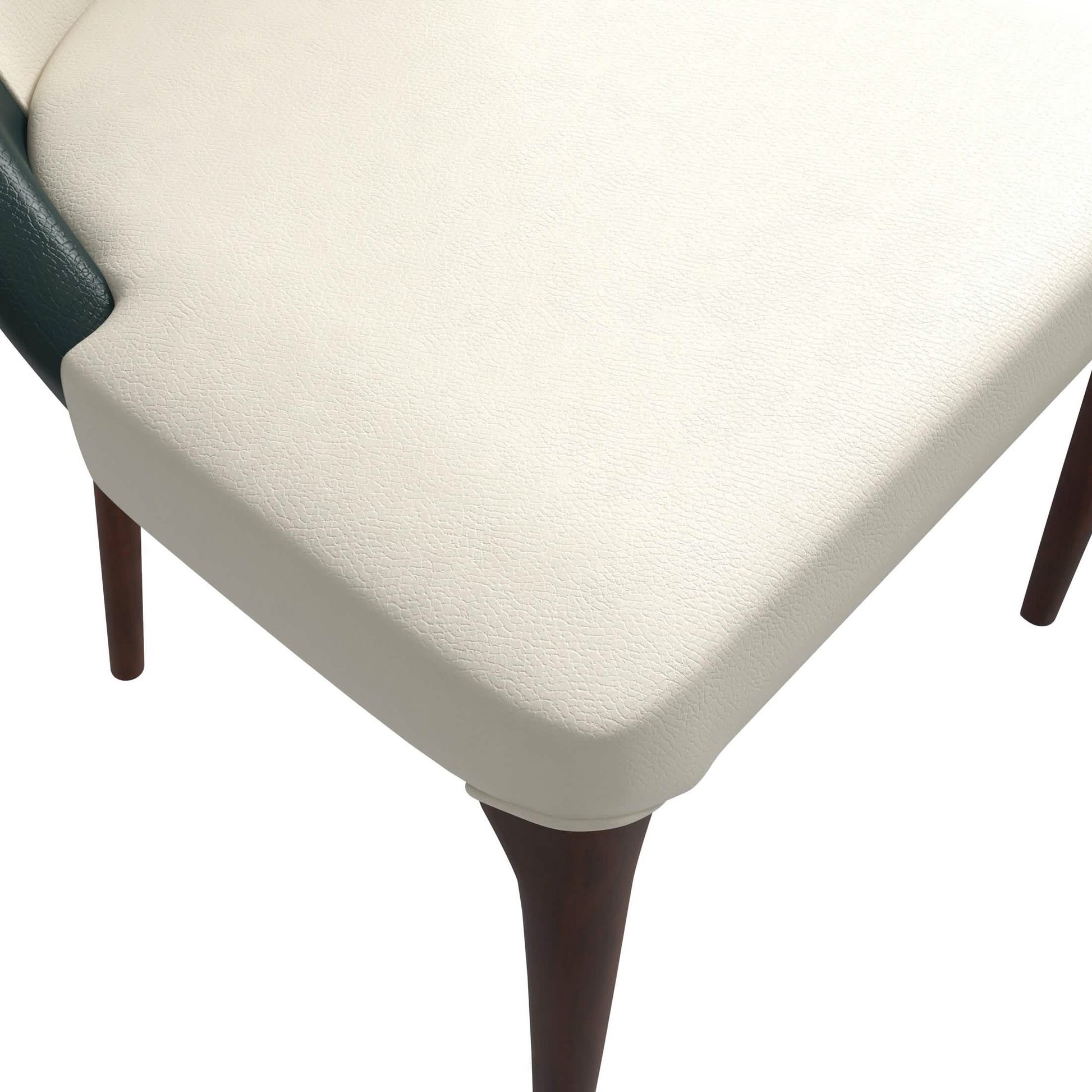 Havana Leather Dining Chair with a Two - Tone Color Design and Rubberwood Legs
