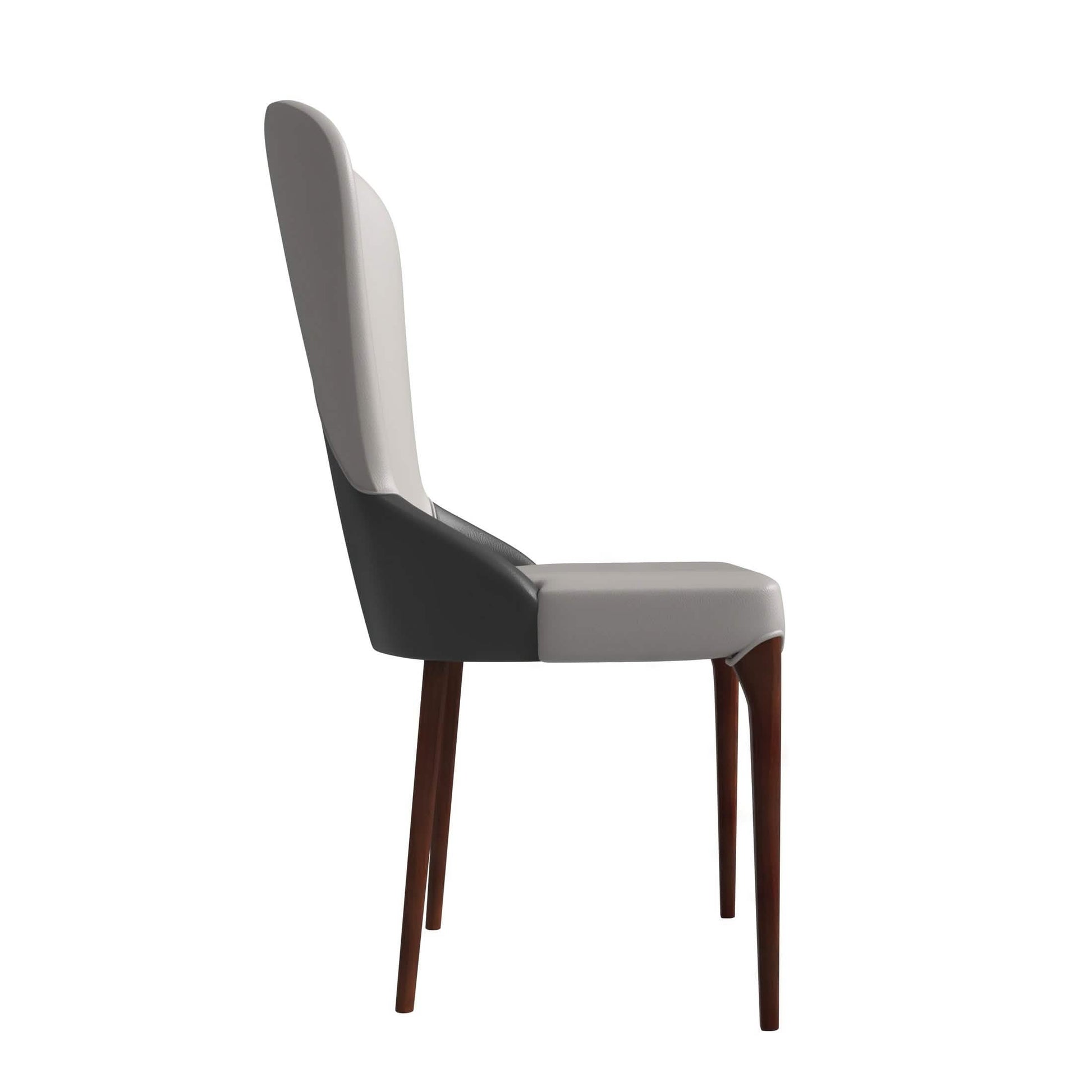 Havana Leather Dining Chair with a Two - Tone Color Design and Rubberwood Legs