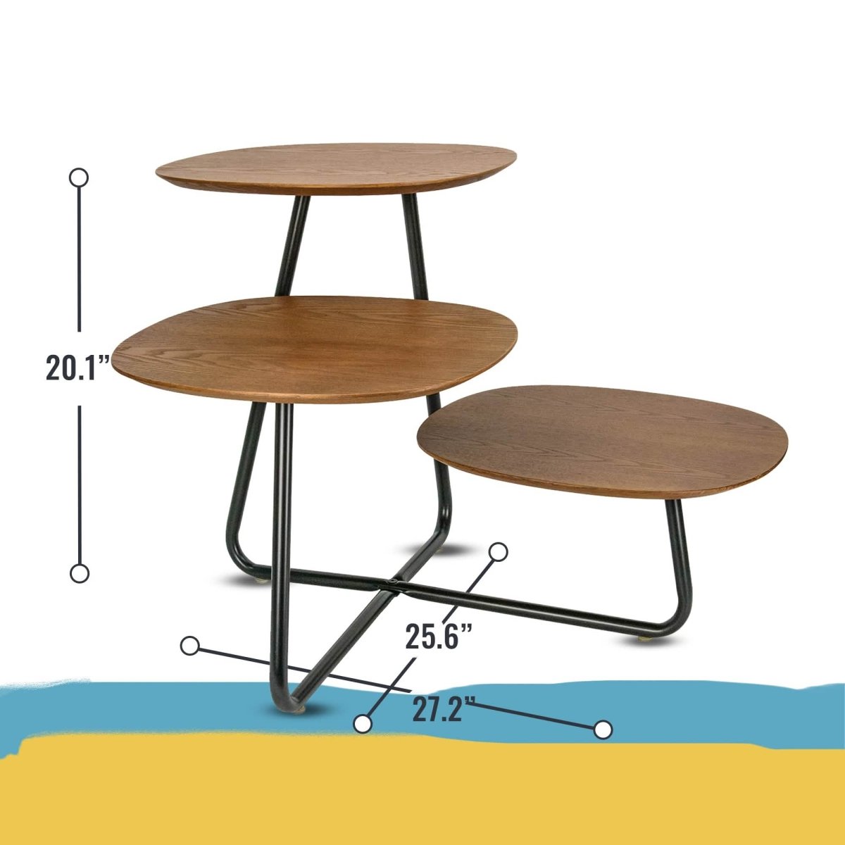 Hazelton Multi - Top End Tables with Manufactured Wood Top and Powder Coated Steel Frame