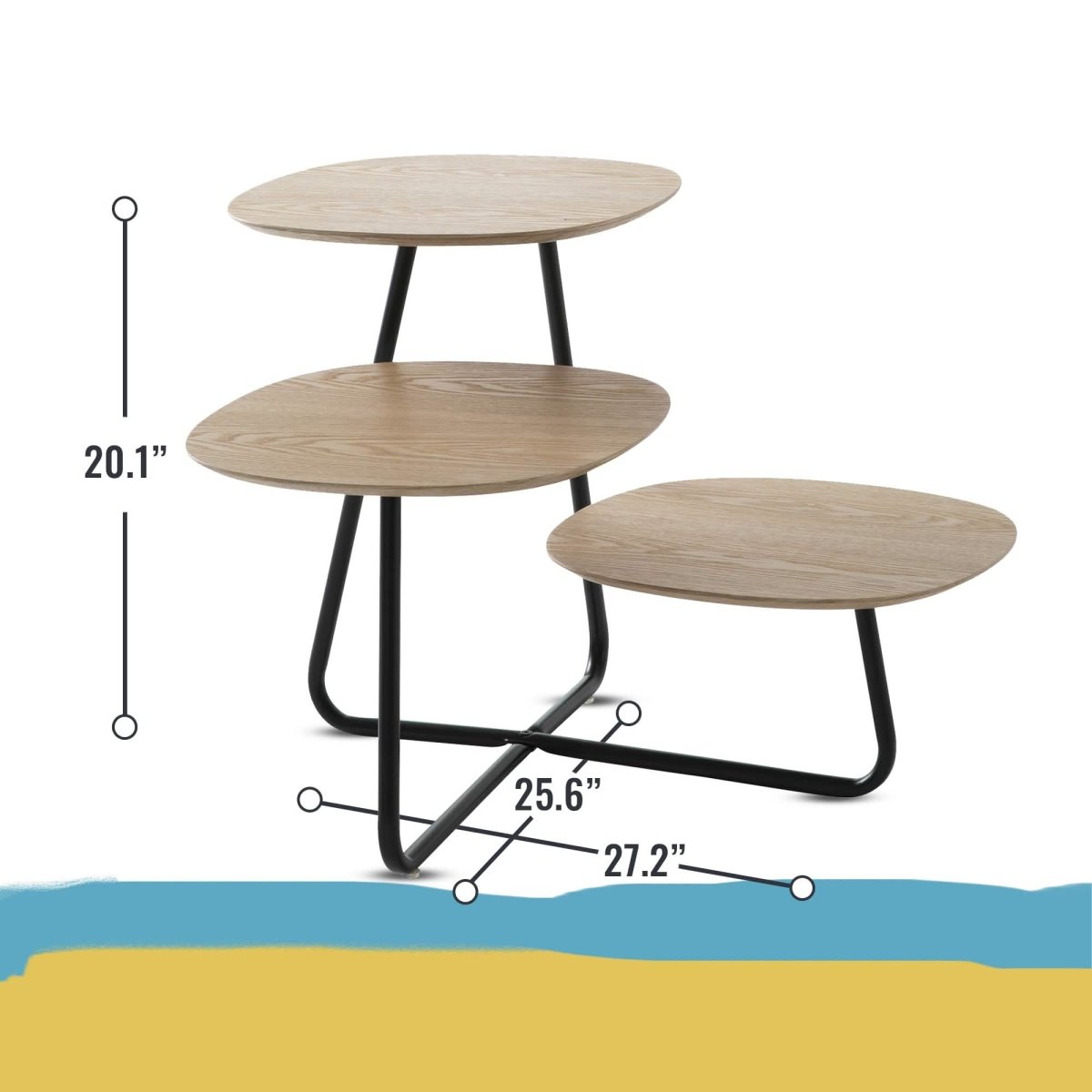 Hazelton Multi - Top End Tables with Manufactured Wood Top and Powder Coated Steel Frame