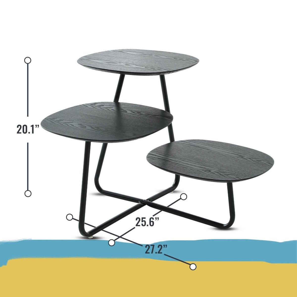 Hazelton Multi - Top End Tables with Manufactured Wood Top and Powder Coated Steel Frame