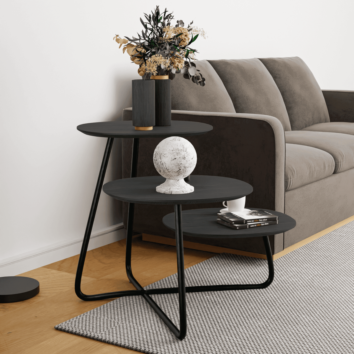 Hazelton Multi - Top End Tables with Manufactured Wood Top and Powder Coated Steel Frame