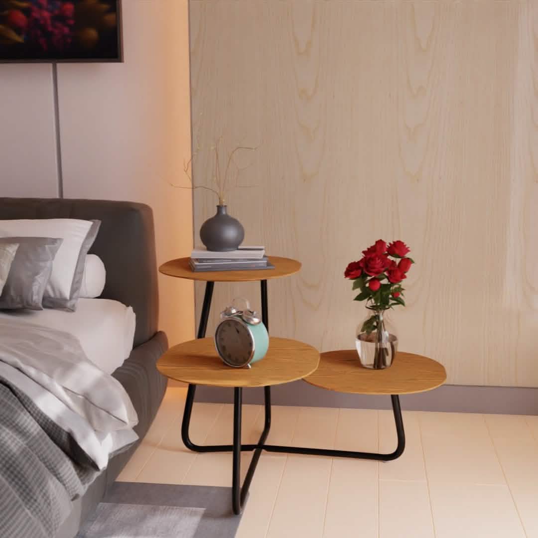 Hazelton Multi - Top End Tables with Manufactured Wood Top and Powder Coated Steel Frame