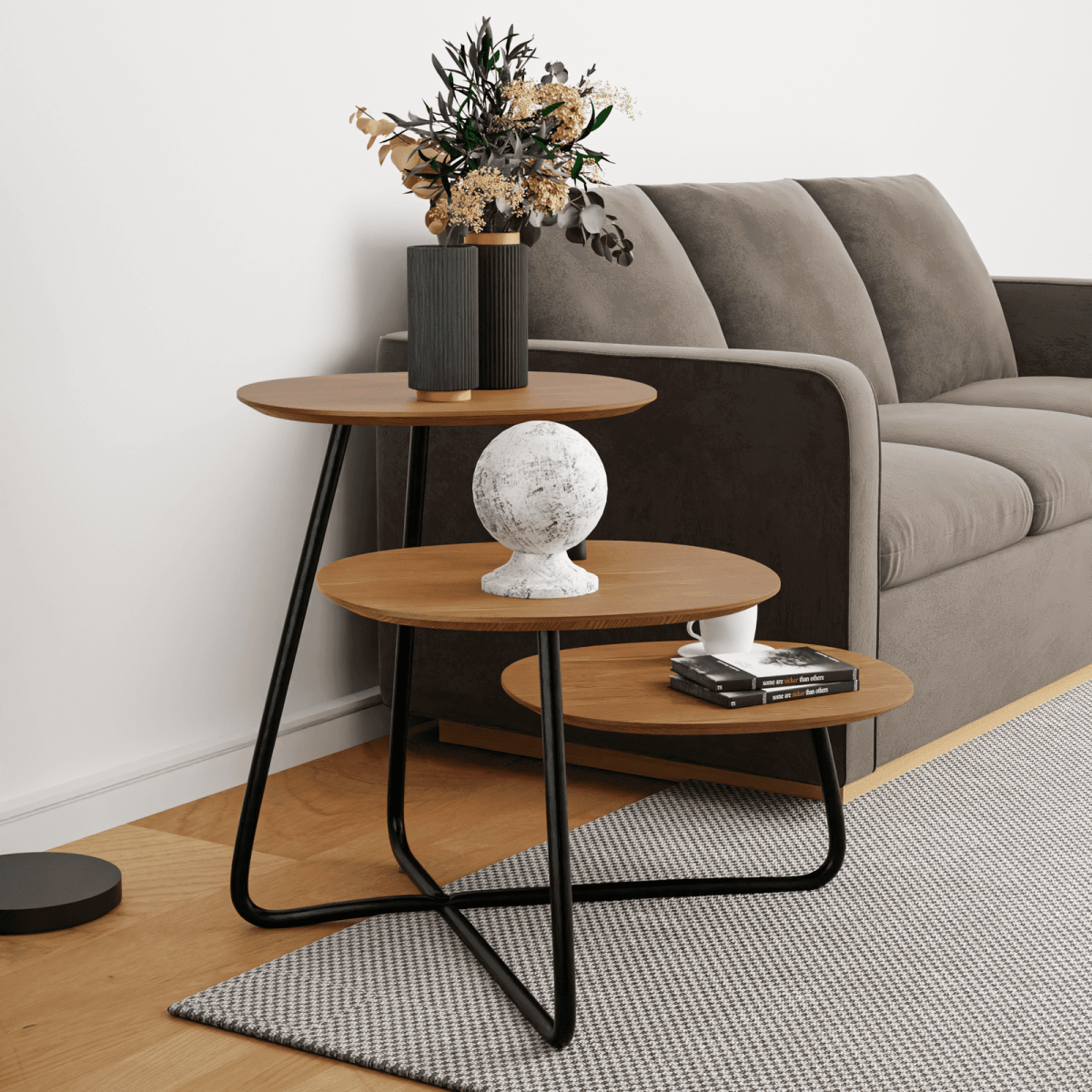 Hazelton Multi - Top End Tables with Manufactured Wood Top and Powder Coated Steel Frame