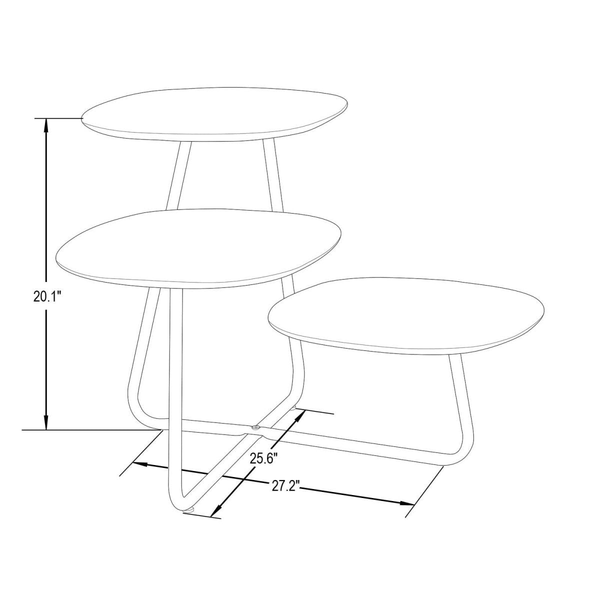Hazelton Multi - Top End Tables with Manufactured Wood Top and Powder Coated Steel Frame