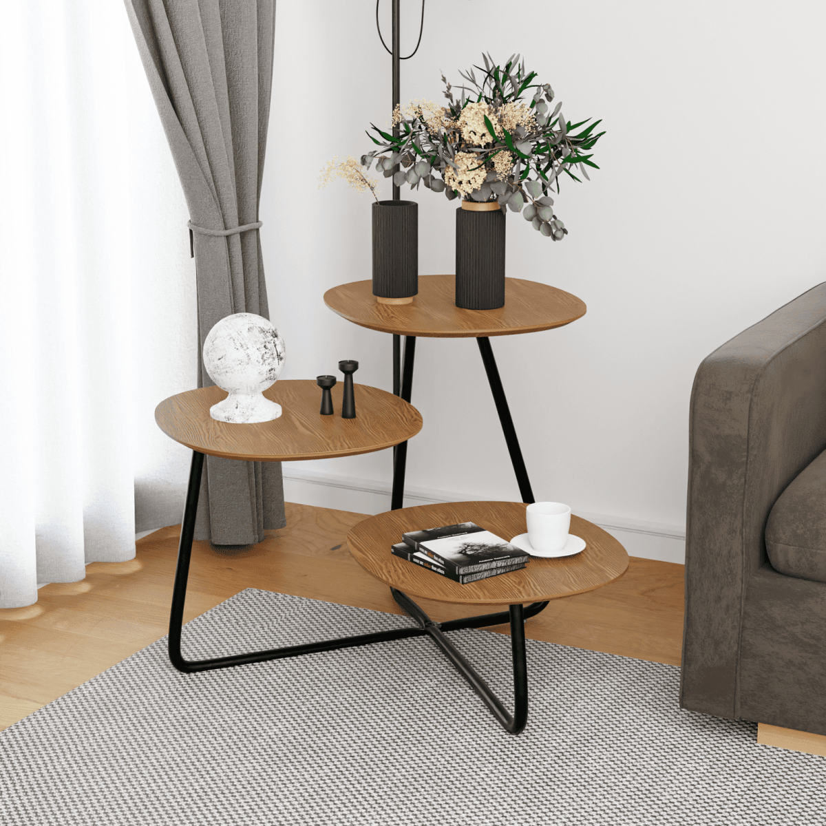 Hazelton Multi - Top End Tables with Manufactured Wood Top and Powder Coated Steel Frame