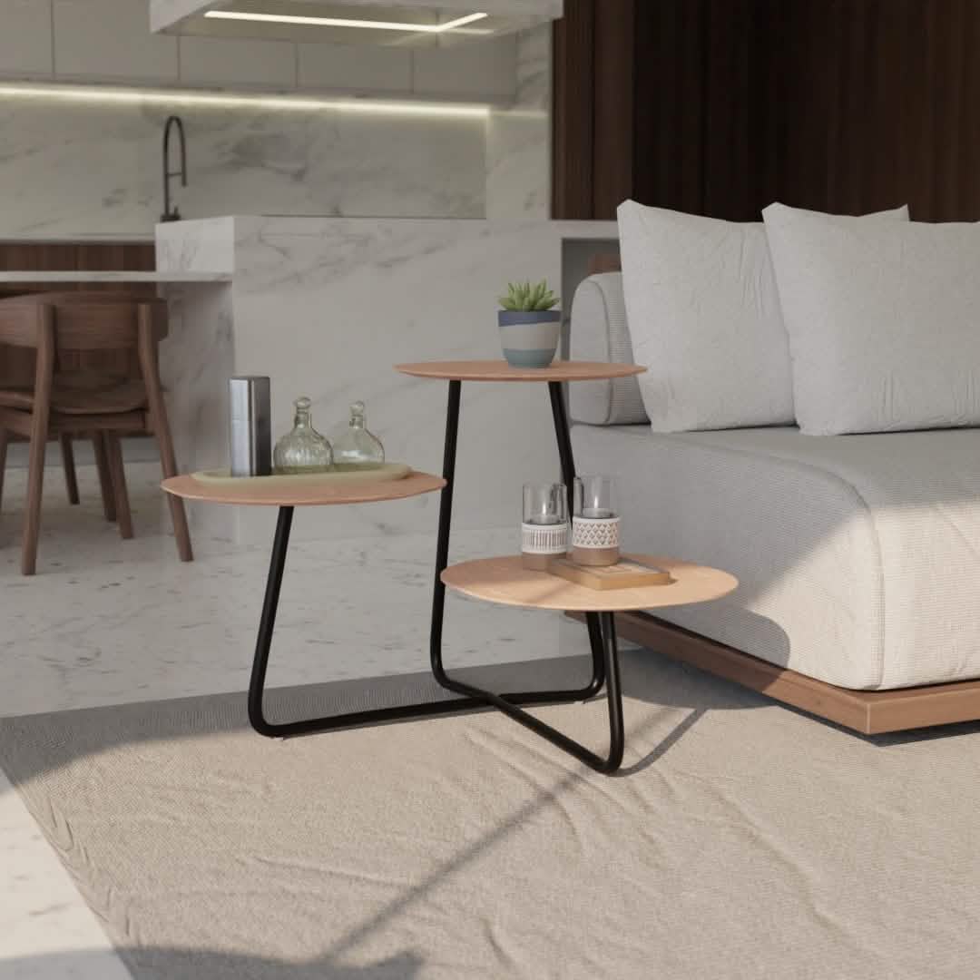 Hazelton Multi - Top End Tables with Manufactured Wood Top and Powder Coated Steel Frame
