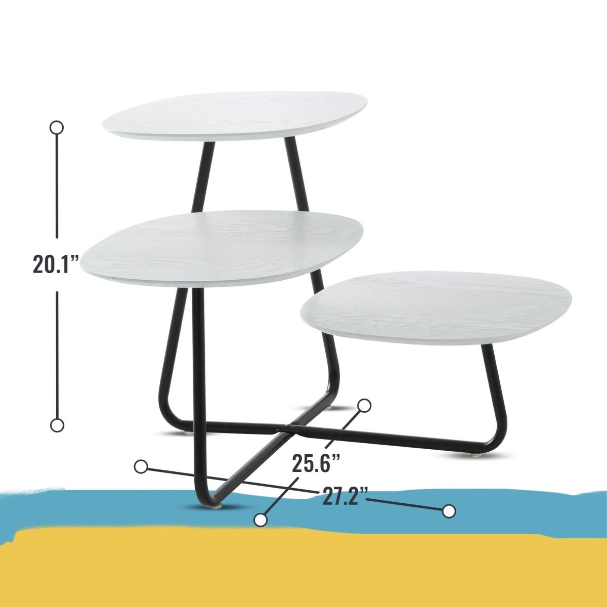 Hazelton Multi - Top End Tables with Manufactured Wood Top and Powder Coated Steel Frame