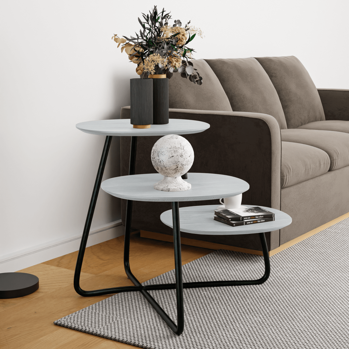 Hazelton Multi - Top End Tables with Manufactured Wood Top and Powder Coated Steel Frame