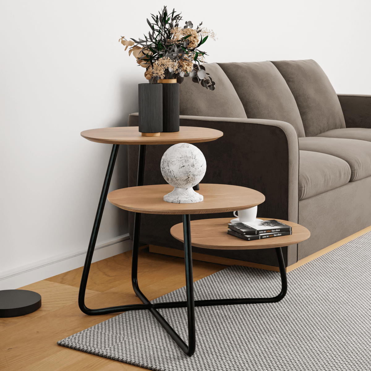 Hazelton Multi - Top End Tables with Manufactured Wood Top and Powder Coated Steel Frame