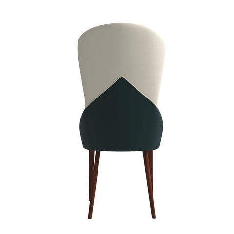 Havana Leather Dining Chair with a Two-Tone Color Design and Rubberwood Legs