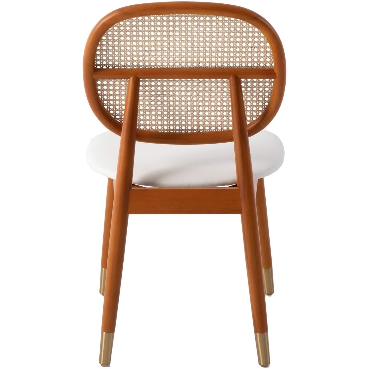Holbeck Wicker Dining Chair with Upholstered Leather Seat and Beech Wood Legs