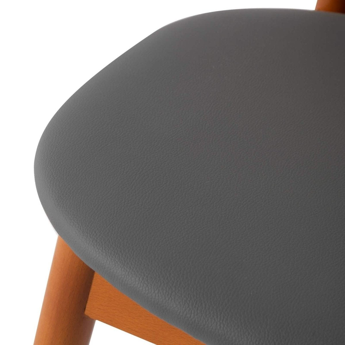 Holbeck Wicker Dining Chair with Upholstered Leather Seat and Beech Wood Legs