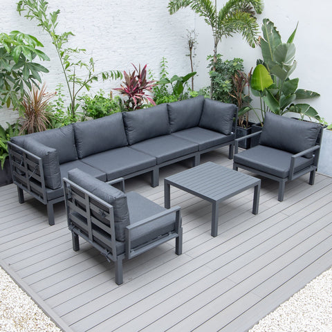 Hamilton 7-Piece Aluminum Patio Conversation Set With Coffee Table And Cushions