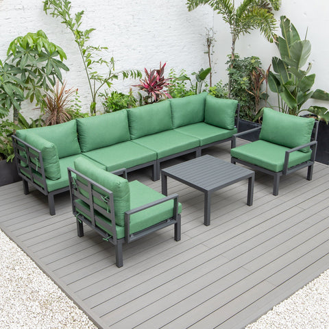 Hamilton 7-Piece Aluminum Patio Conversation Set With Coffee Table And Cushions