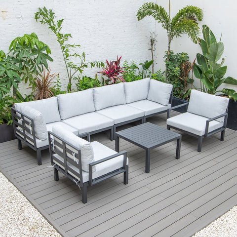 Hamilton 7-Piece Aluminum Patio Conversation Set With Coffee Table And Cushions