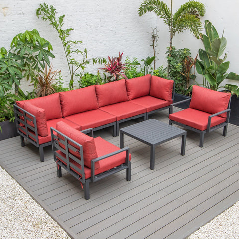 Hamilton 7-Piece Aluminum Patio Conversation Set With Coffee Table And Cushions