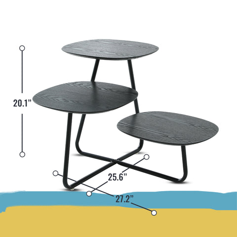 Hazelton Multi-Top End Tables with Manufactured Wood Top and Powder Coated Steel Frame