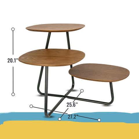 Hazelton Multi-Top End Tables with Manufactured Wood Top and Powder Coated Steel Frame