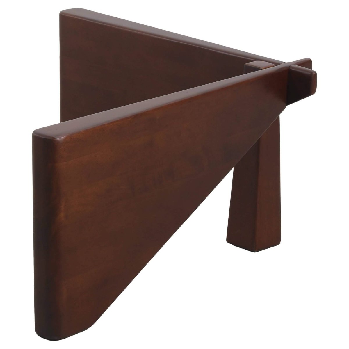 Imperial Triangle Coffee Table Base Natural Wood Leisuremod