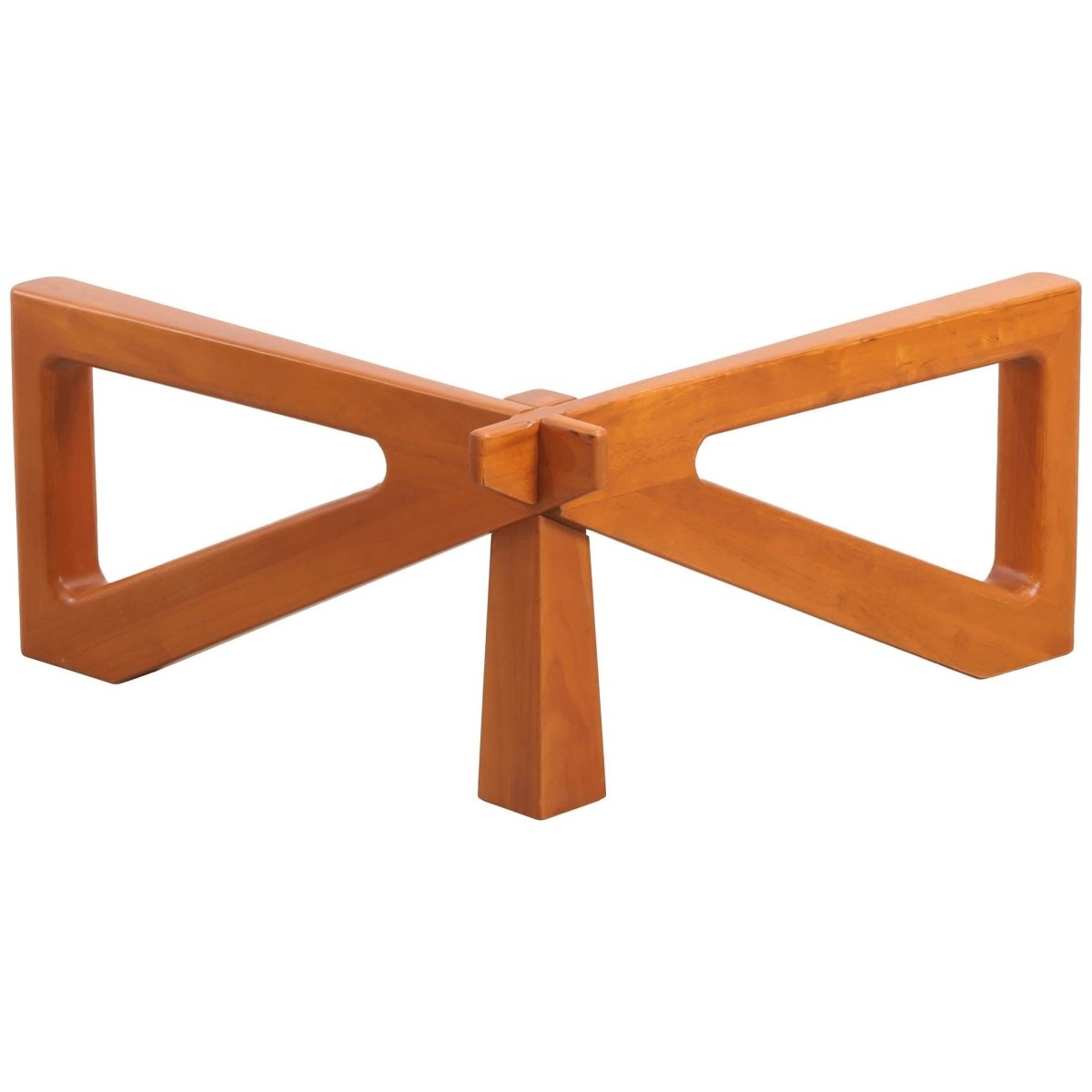 Imperial Triangle Coffee Table Base Natural Wood Leisuremod