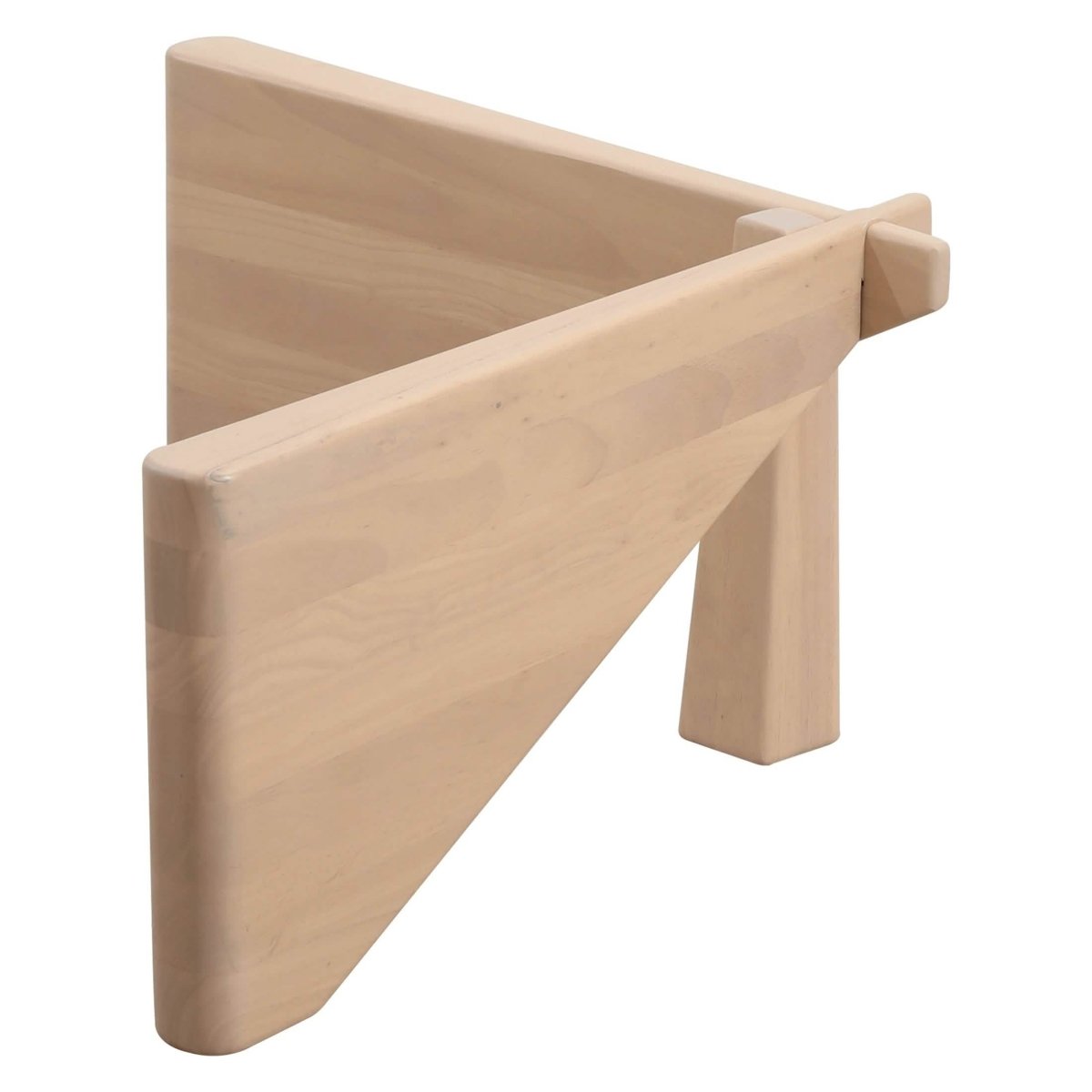 Imperial Triangle Coffee Table Base Natural Wood Leisuremod