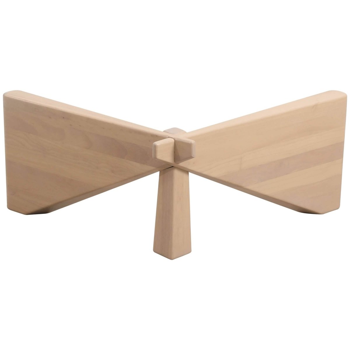Imperial Triangle Coffee Table Base Natural Wood Leisuremod