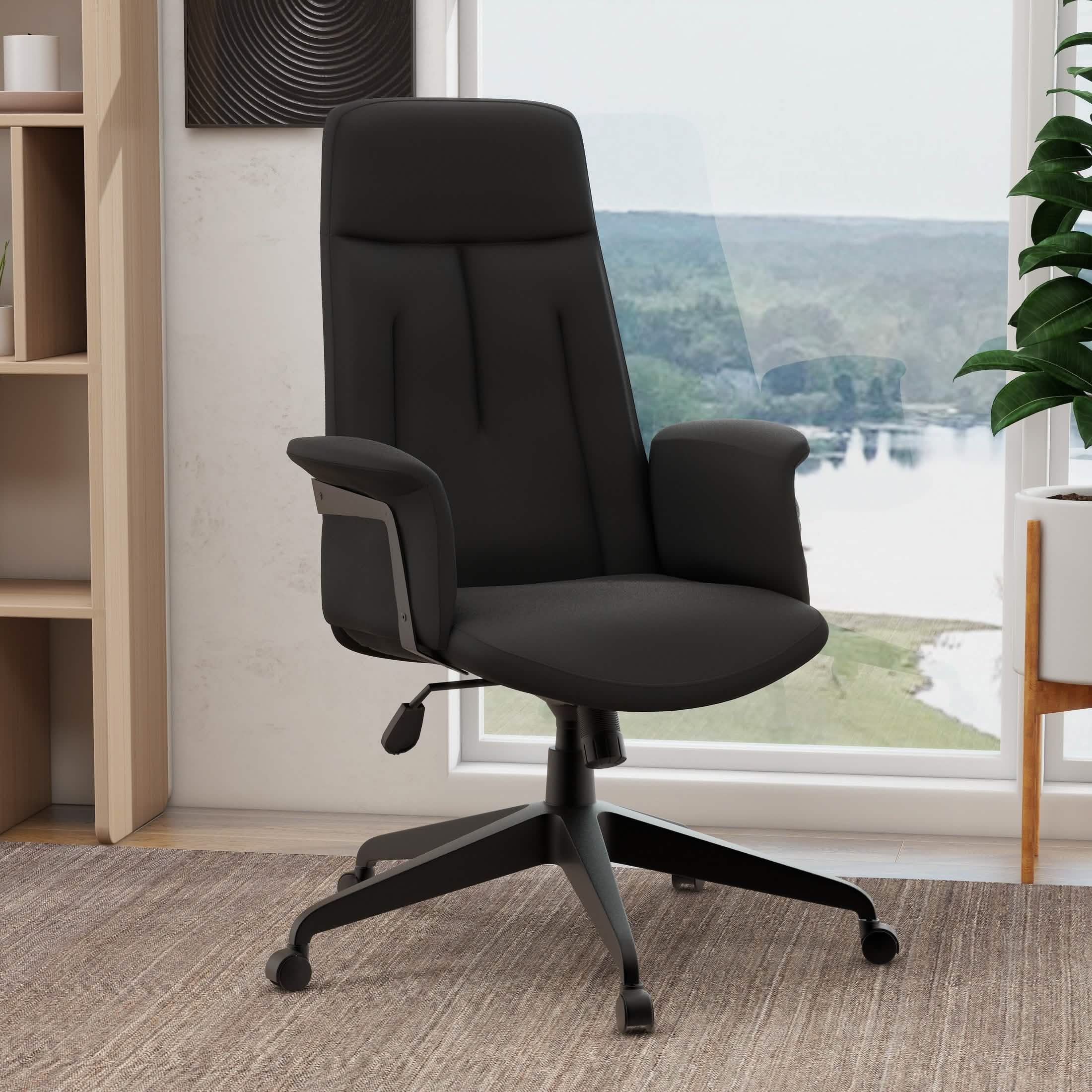 Inifini High - Back Leather Ergonomic Office Chair With Lumbar Support, Adjustable Hight and Swivel