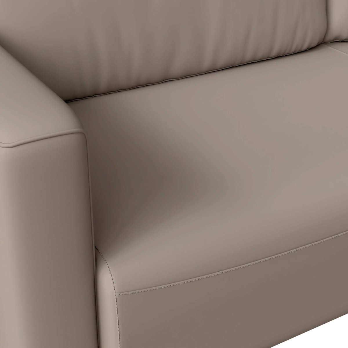 Inno 3 - Seater Leather Wide Sofa with Stainless Steel Legs and Removable Cushions