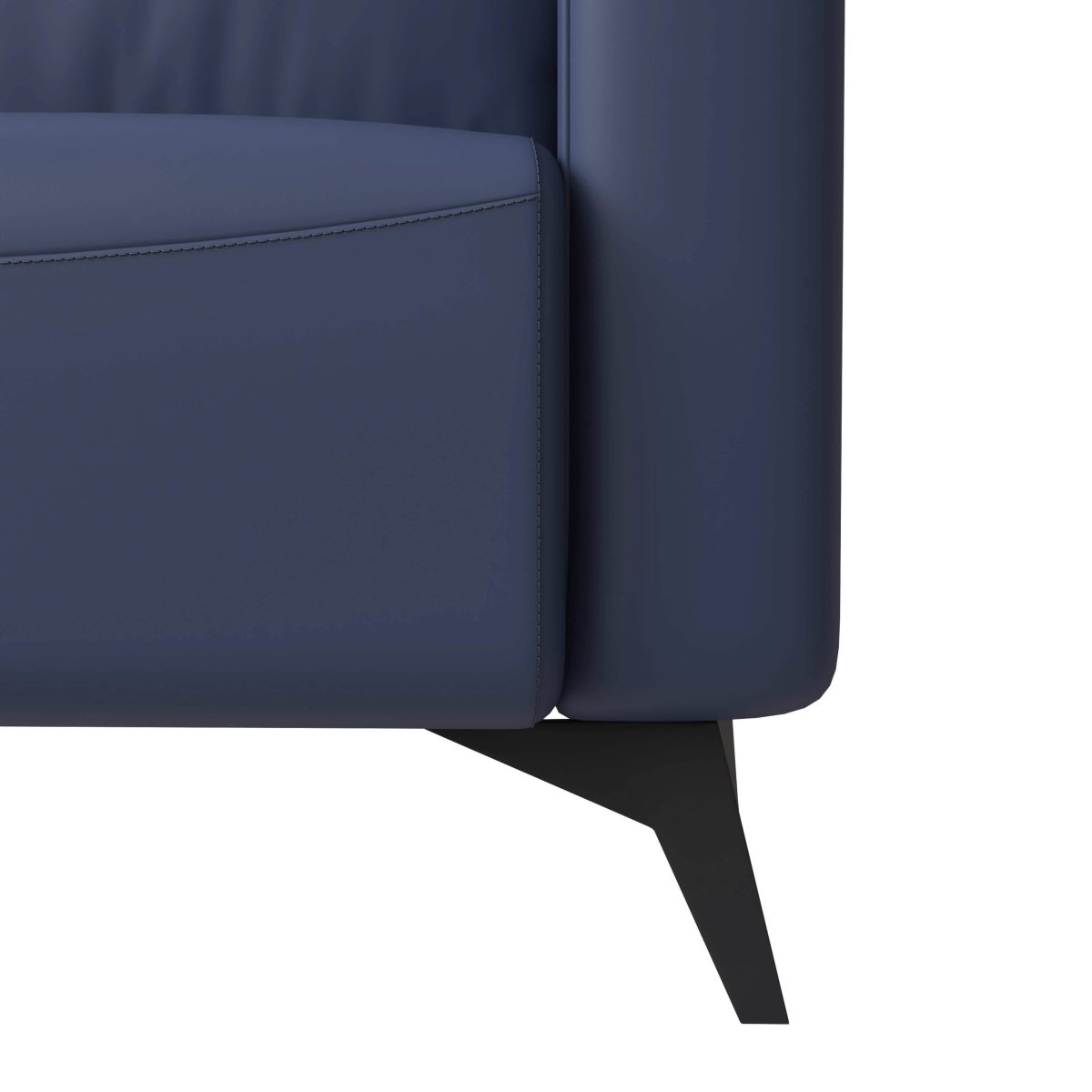 Inno 3 - Seater Leather Wide Sofa with Stainless Steel Legs and Removable Cushions