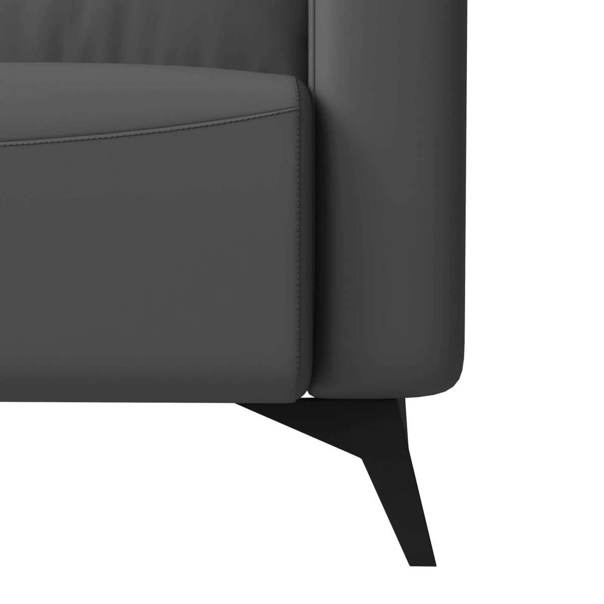 Inno 3 - Seater Leather Wide Sofa with Stainless Steel Legs and Removable Cushions