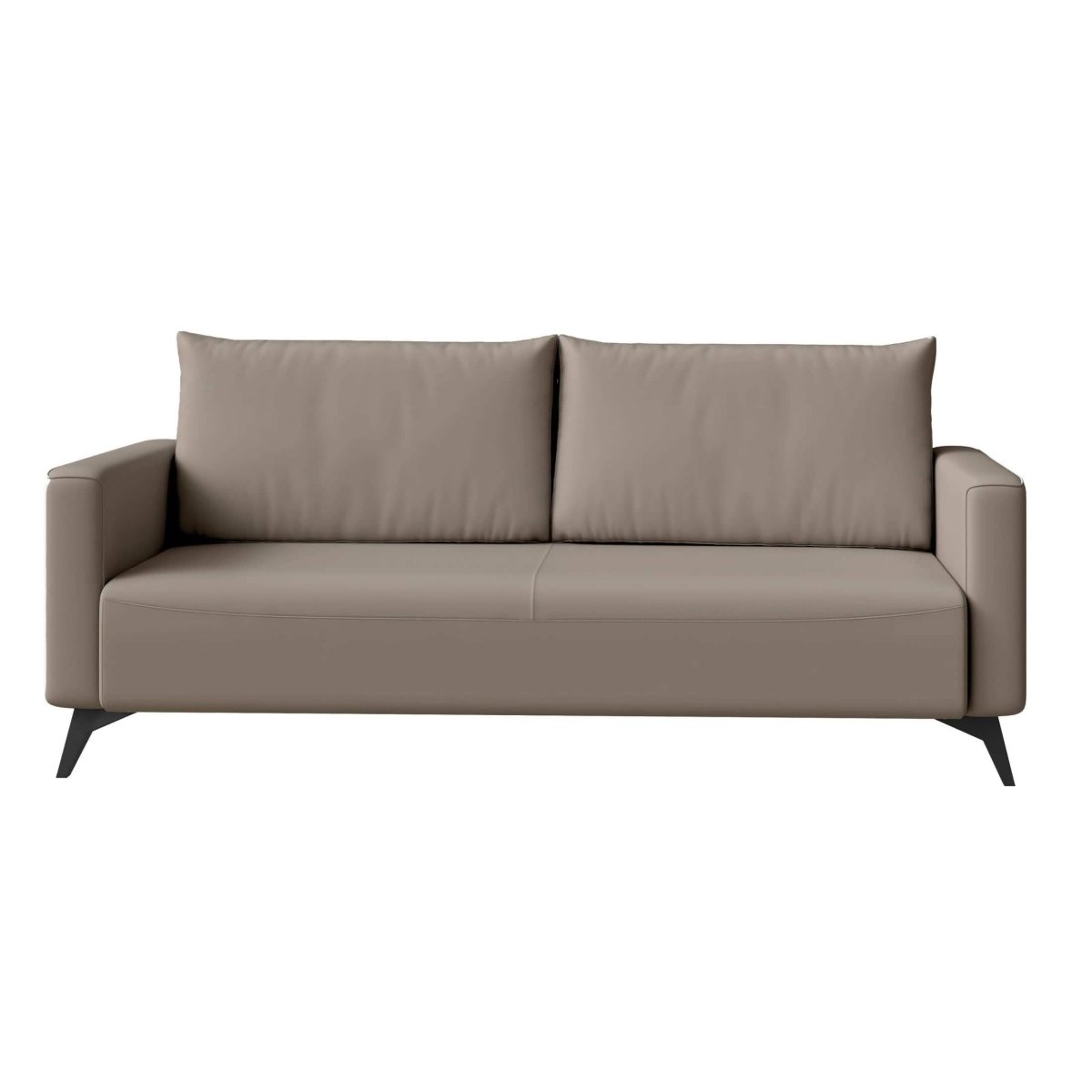 Inno 3 - Seater Leather Wide Sofa with Stainless Steel Legs and Removable Cushions