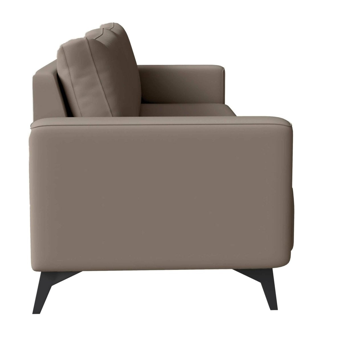 Inno 3 - Seater Leather Wide Sofa with Stainless Steel Legs and Removable Cushions
