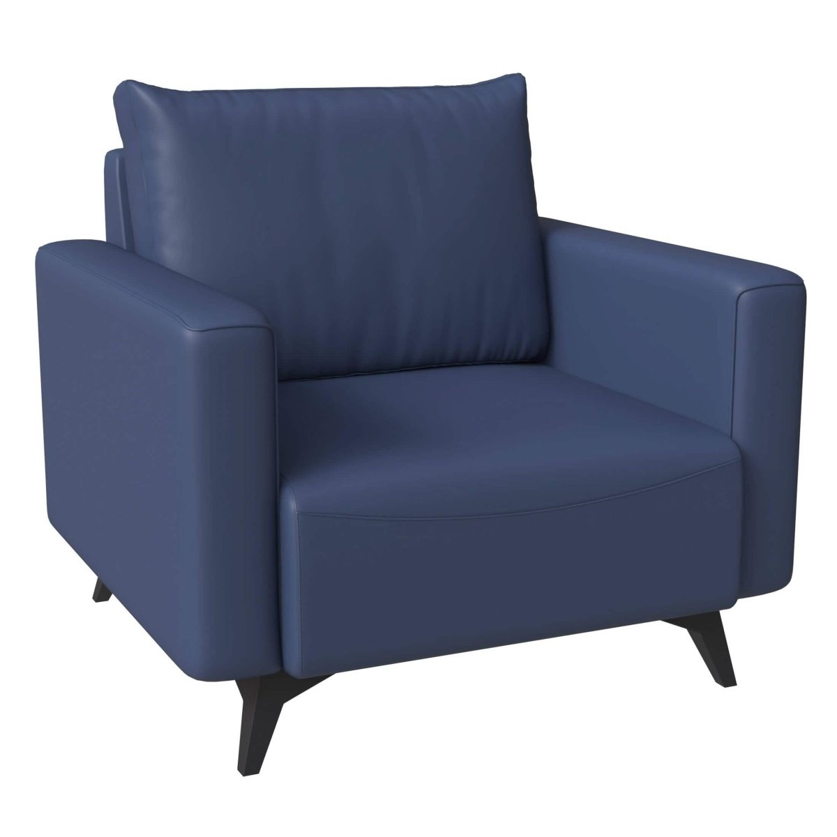 Inno Single - Seater Leather Sofa with Stainless Steel Legs and Removable Cushions